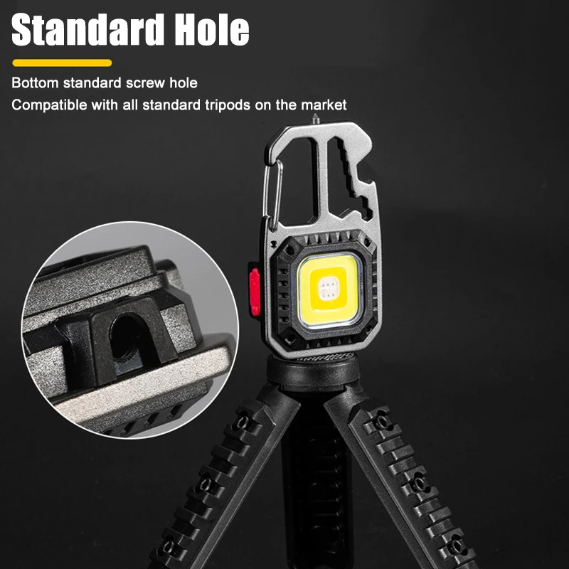 Mini LED 1800LM Flashlight Keychain Light Multifunctional Portable COB Camping Lamps USB Charging Work Lights Fishing Lanterna