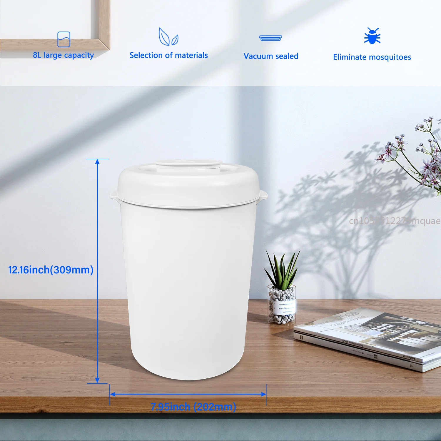 One-button Automatic Electric Vacuum Storage Box, Ultra-quiet Rechargeable ABS Container,Sealed Large Container Can Control Odor