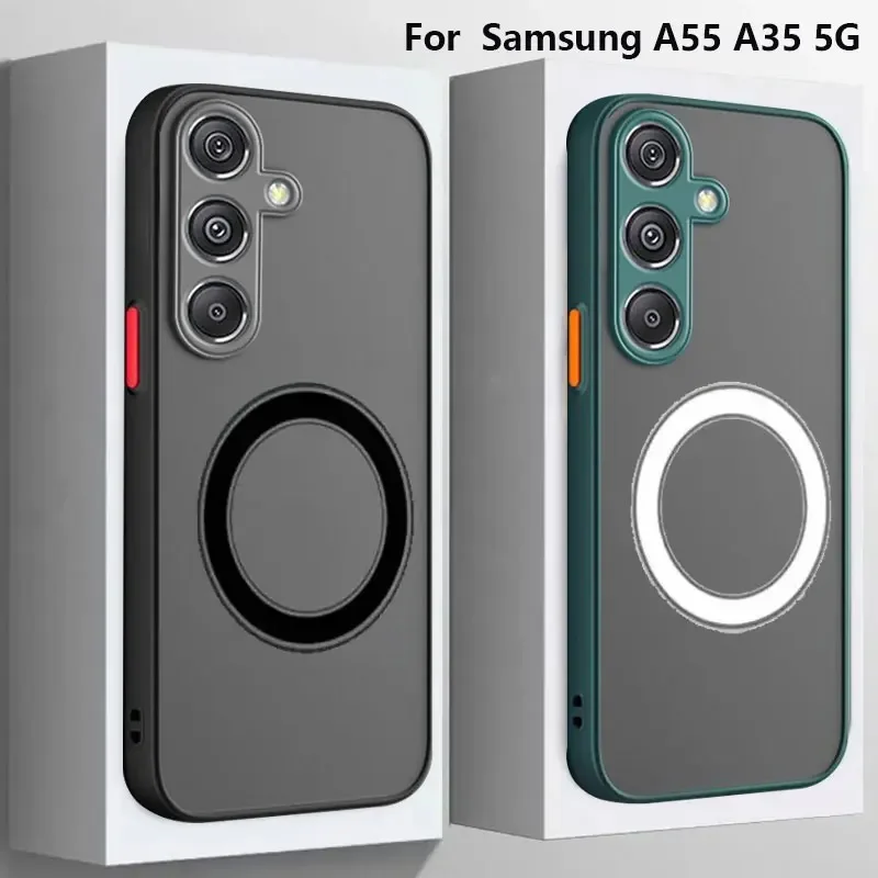 

Magnetic Case for Samsung Galaxy A56 A55 5G A36 A35 A26 A25 A15 A54 A53 A52 A34 A14 A32 A16 Shockproof Armor Case Matte Cover