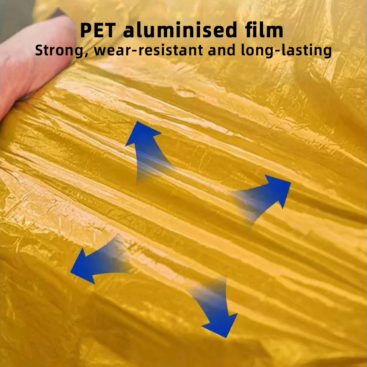 Windproof Aluminum Foil Emergency Blanket Suitable for Camping Hiking Marathons All Weather Protection Light and Portable