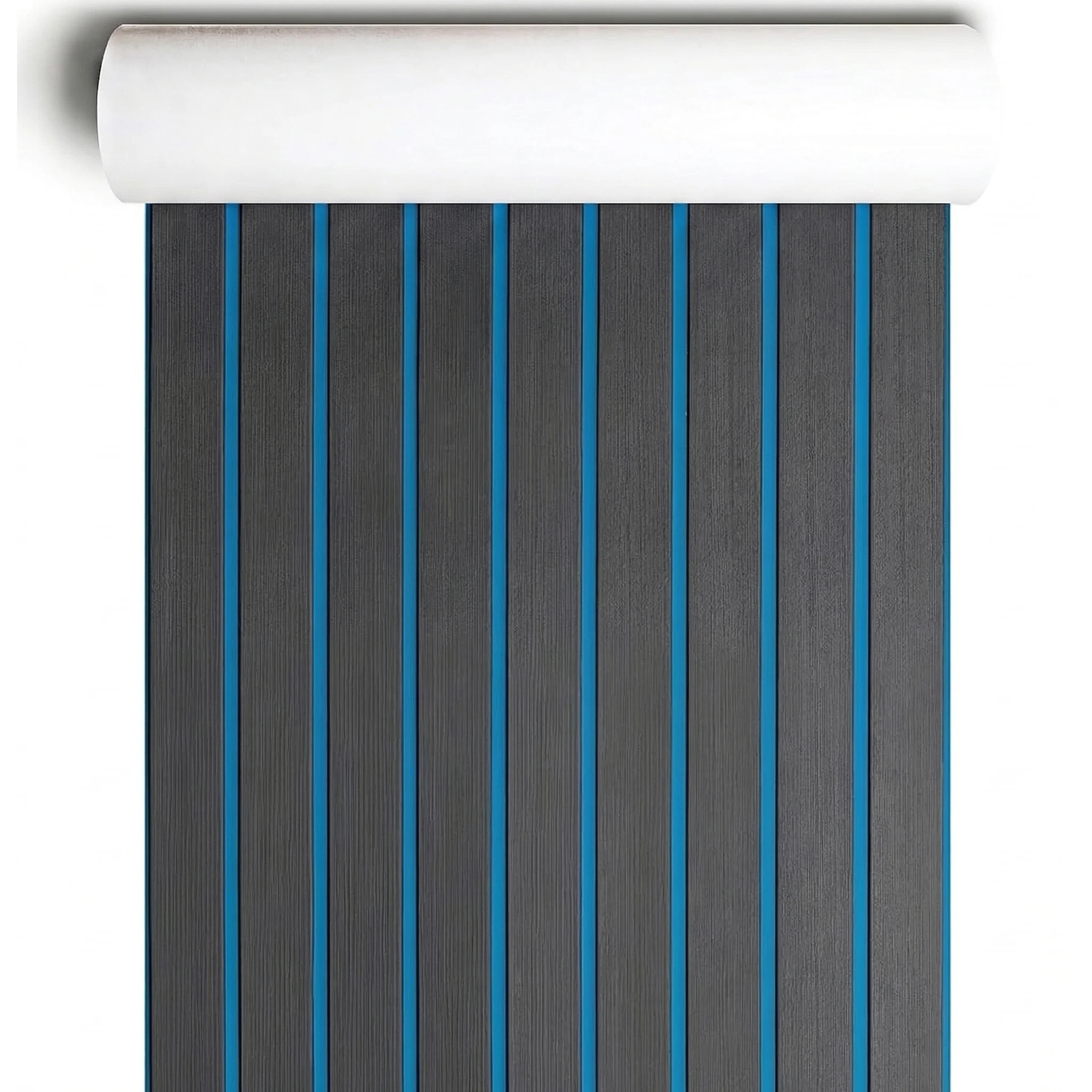 

2400x300mm EVA Foam Boat Flooring Pad Non-Slip Faux Teak Decking Sheet Self Adhesive Marine Yacht Boat Deck Mat Dark Grey Blue