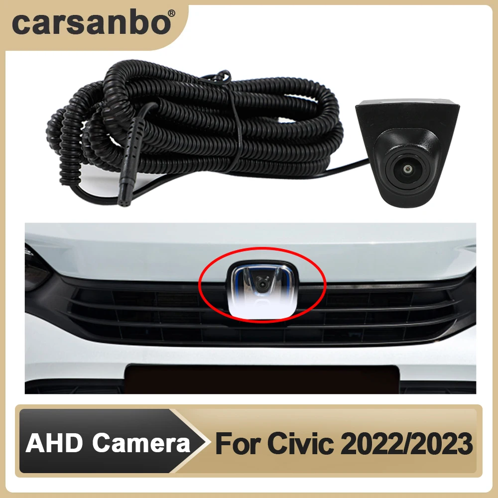 Car AHD Front View OEM Camera HD Night Vision Fisheye 150° Chrome Camera for Honda CivicParking 2022/2023 Monitoring System