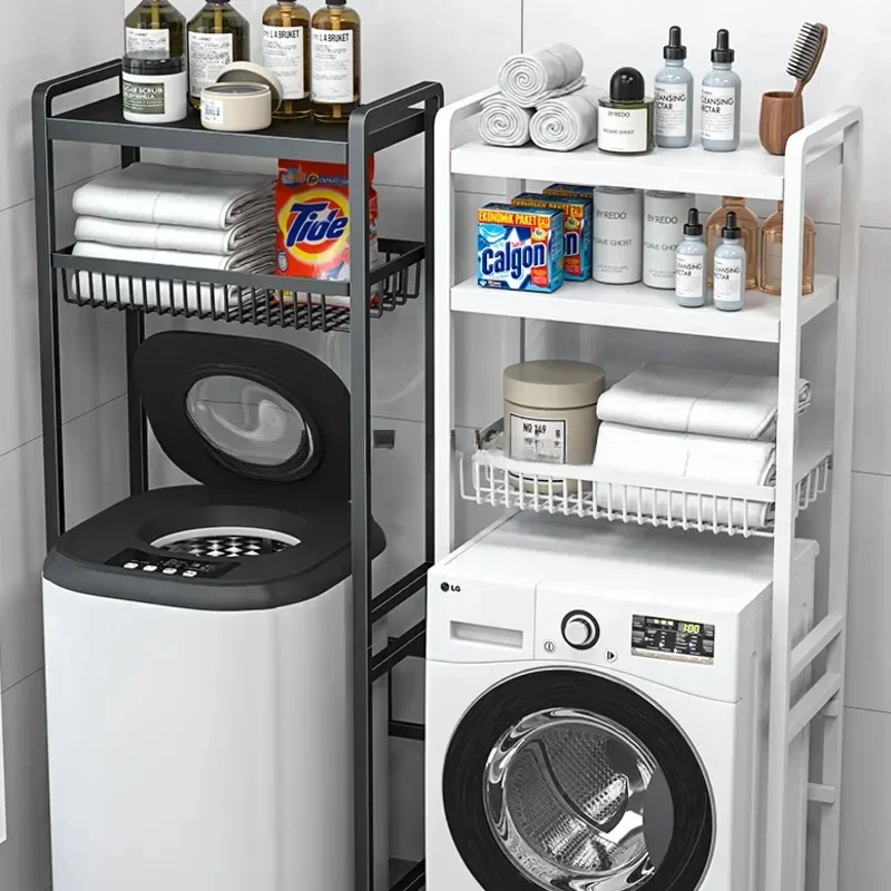 Household Laundry Storage Rack Toilet Roller Wave Wheel Washing Machine Rack Landing Above The Balcony Bathroom Holder