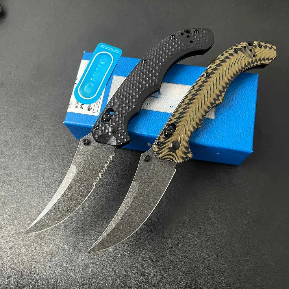 BM Mini Bedlam 865 Tactical Folding Claw Knife D2 Blade G10 Handle Portable Outdoor Utility Knife with Hunting Function