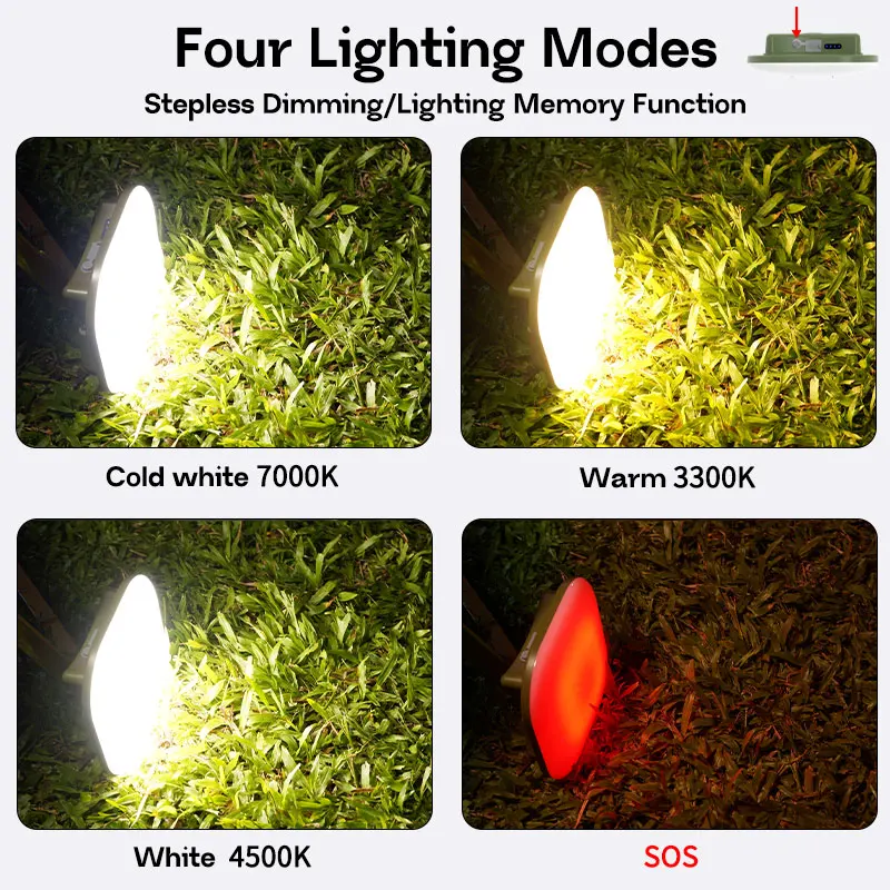 MOSLIGHTING Lanterna da campeggio Torcia portatile a LED Luci da campeggio ricaricabili Smart RGB Ritmo musicale Lampada da tenda sospesa per esterni