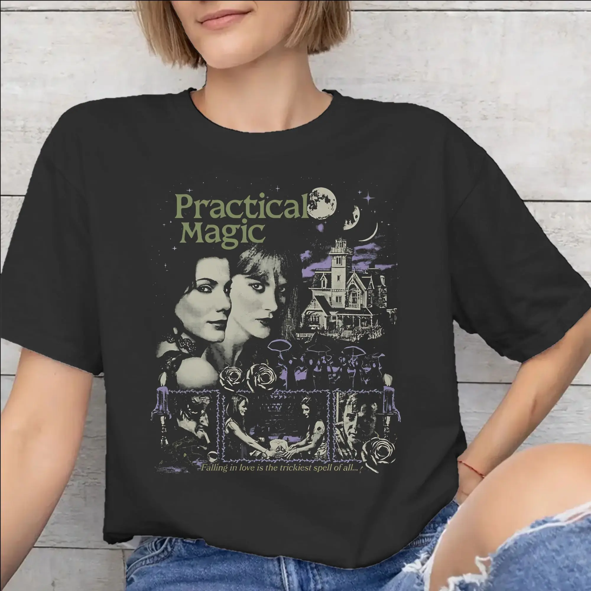 Men Women Graphic Printing Practical Magic 2 Witchy Romance Witch Sisters Gothic Fantasy Love Spell T Shirt Tee Cotton