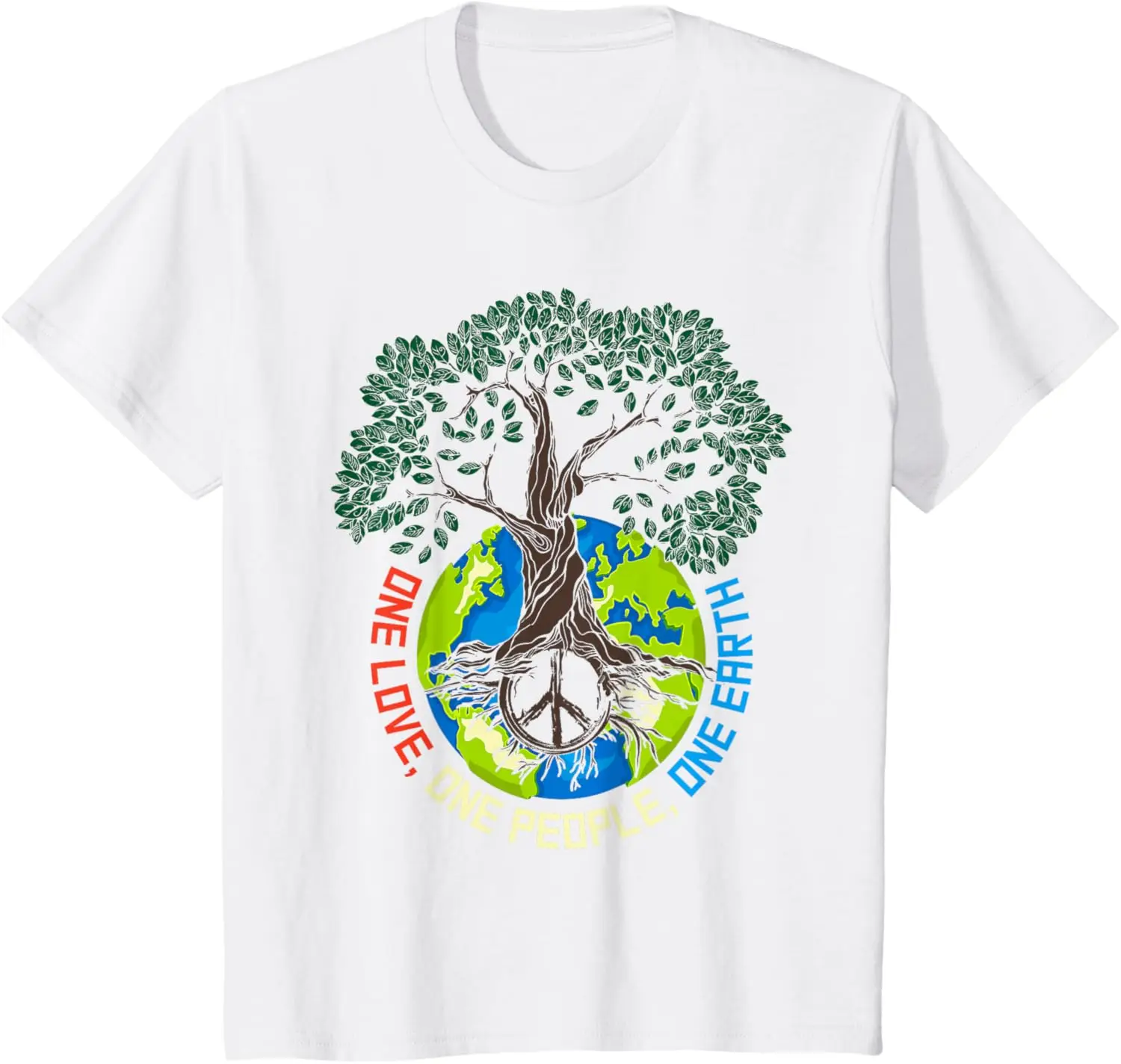 Peace Tree Love - Environmental Protection Earth Day Climate T-Shirt Unisex Summer Streetwear Tops Customizable Printed T-shirt