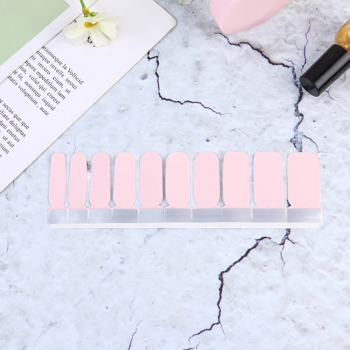 

Solid Color Nail Art Stickers Charming Manicure Decals Diy Decor For Women Durable Safe Unique Fashionable Gift Pink