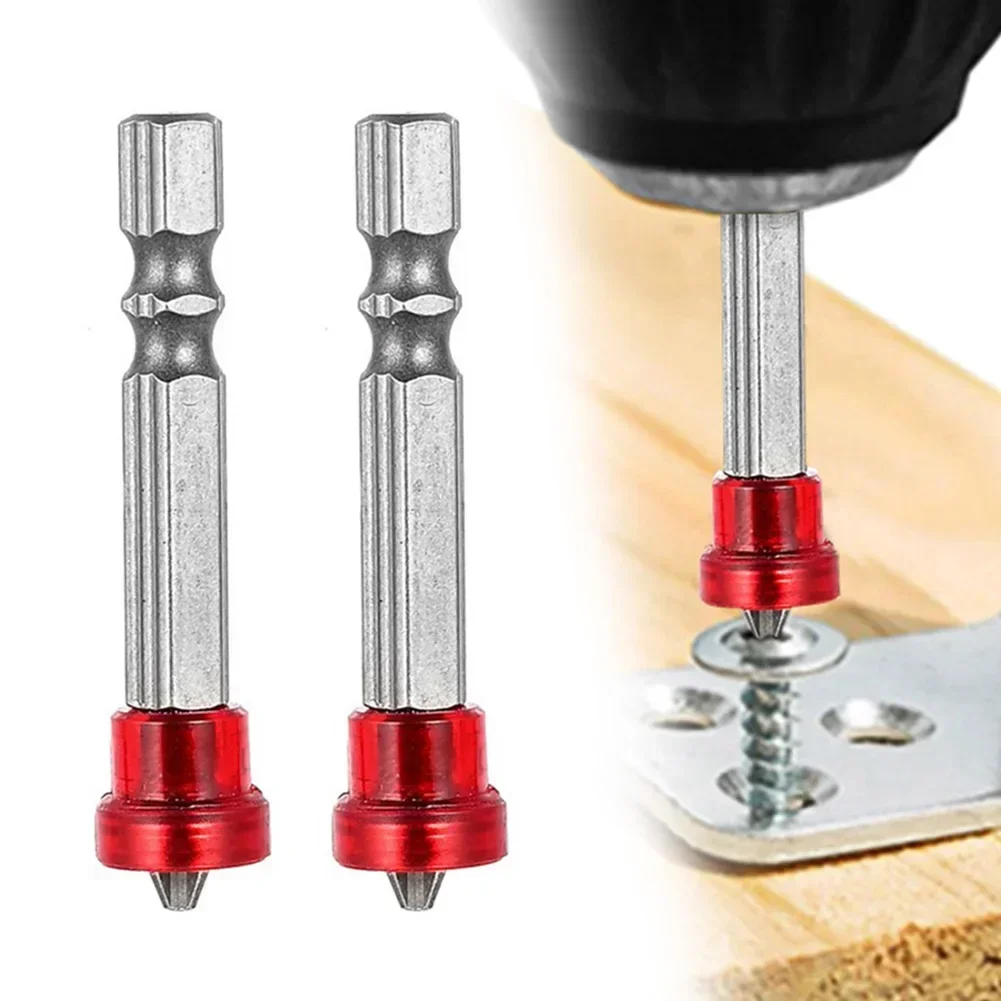 2pcs Magnetic Screwdriver Bit Cross-head 1/4 Inch Hex Shank Screwdriver Holder Ring For House Working Electric Screwdriver Kit