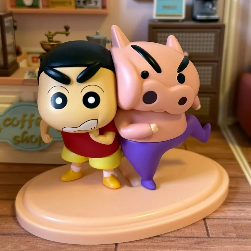 Novo original lápis shin-chan buriburizaemon ação caixa cega kasukabe mais forte cp figura conjunto kawaii anime presente crianças meninas