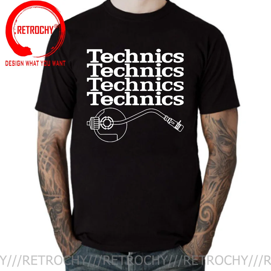 Retro Deejay Shirt Long Play tshirt Technics TurnTable Old School of Music T Shirt Men Vintage DJ Music T-shirt Fashion Tops Tee