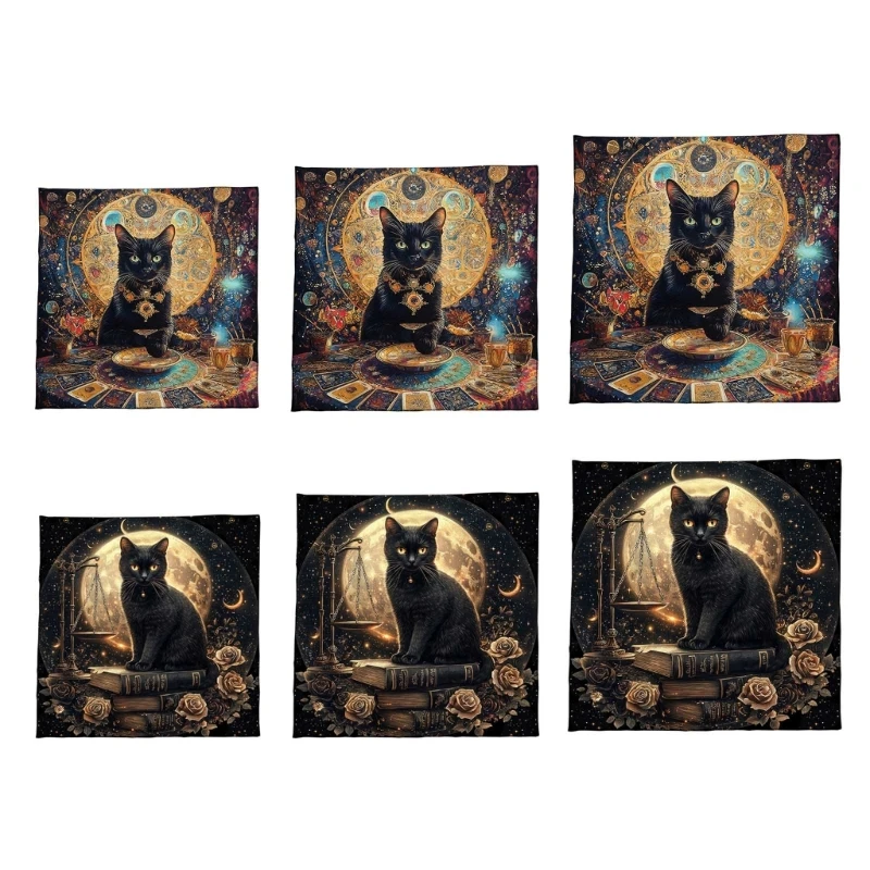 

A0KA Square Table Cloth Tarots Altar Cloth Board Game Pad Astrological Oracles Table Cover Card Mat Divinations Tablecloth