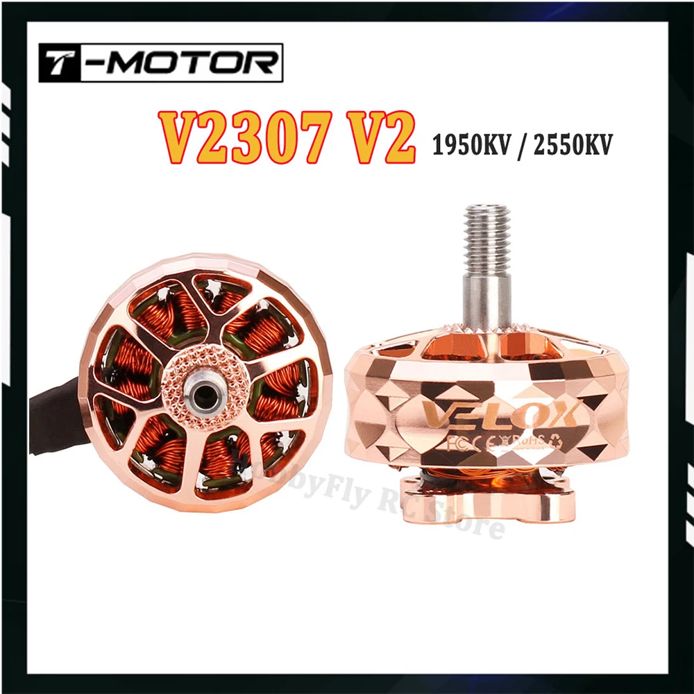 T-Motor VELOX VELOCE V2307 V2 1950KV 6S 2550KV 4S Bürstenloser Motor mit 4mmTitanlegierungswelle 5-Zoll-Propeller für FPV Racing Drone