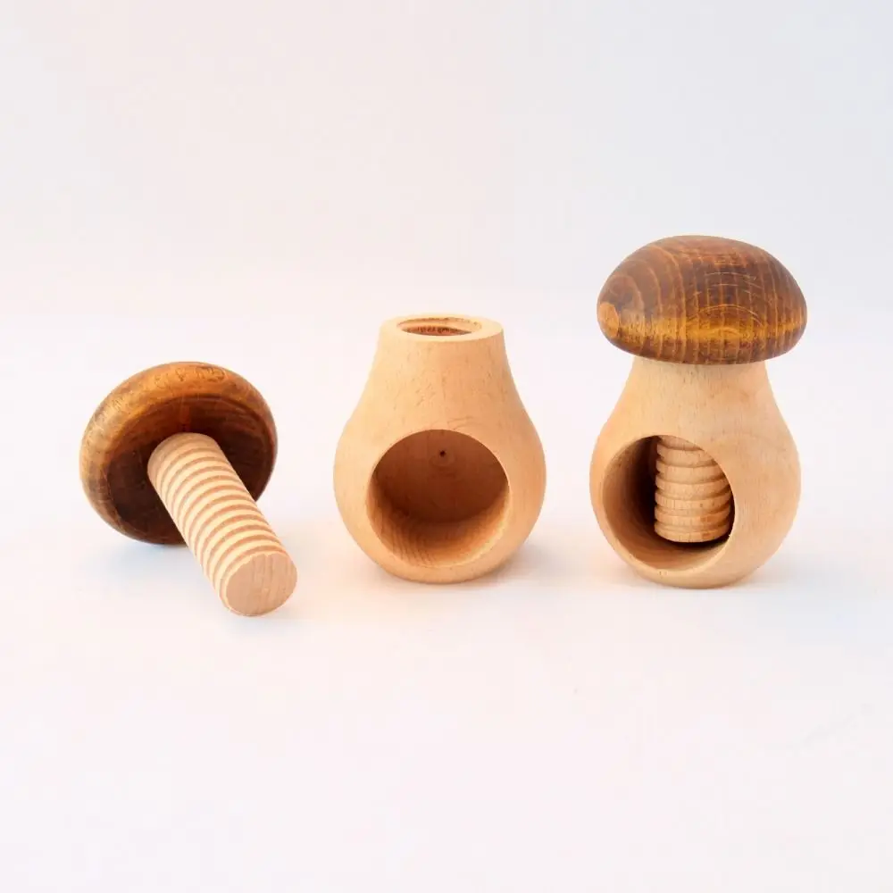 Creative Wooden Nutcracker Easy Cracking Mushroom Shaped Walnut Opener Multifunctional Nuts Tongs