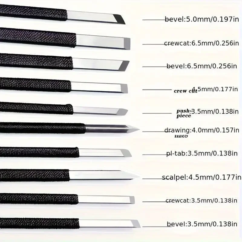 10Pcs High-carbon Steel Stone Carving Knife Engraving Knife Sculpture Stone Chisel Wood Carving Tools Set Woodworking Tools