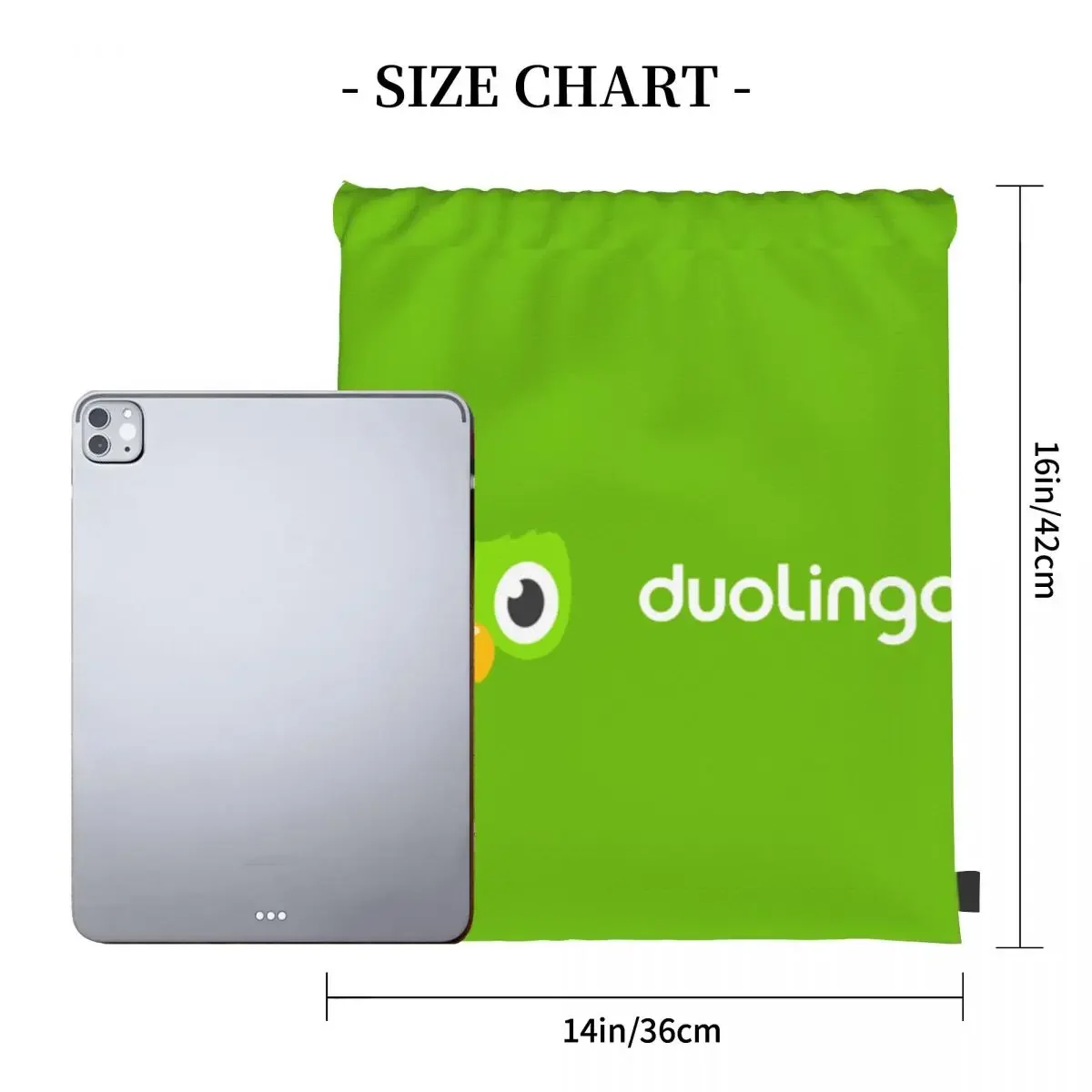 Duolingo Coruja Duo 1 Mochilas Portáteis, Sacos De Cordão, Pacote De Bolso, Bolsa De Esportes, Bookbag para Homem e Mulher, Moda Escolar