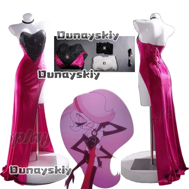 

aBcNiN@New Angel Dust Cosplay Costume Sexy Gorgeous Corset Dress Halloween Carnival Theme Party Dress Up Anime Game Roleplay