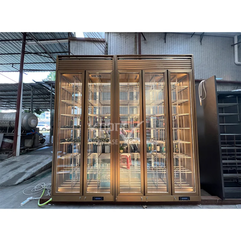 

Customize.Commercial Metal Wine Display Cabinet with General Glass Door Top Hotels Villas Big Houses Home Bars Living Ro