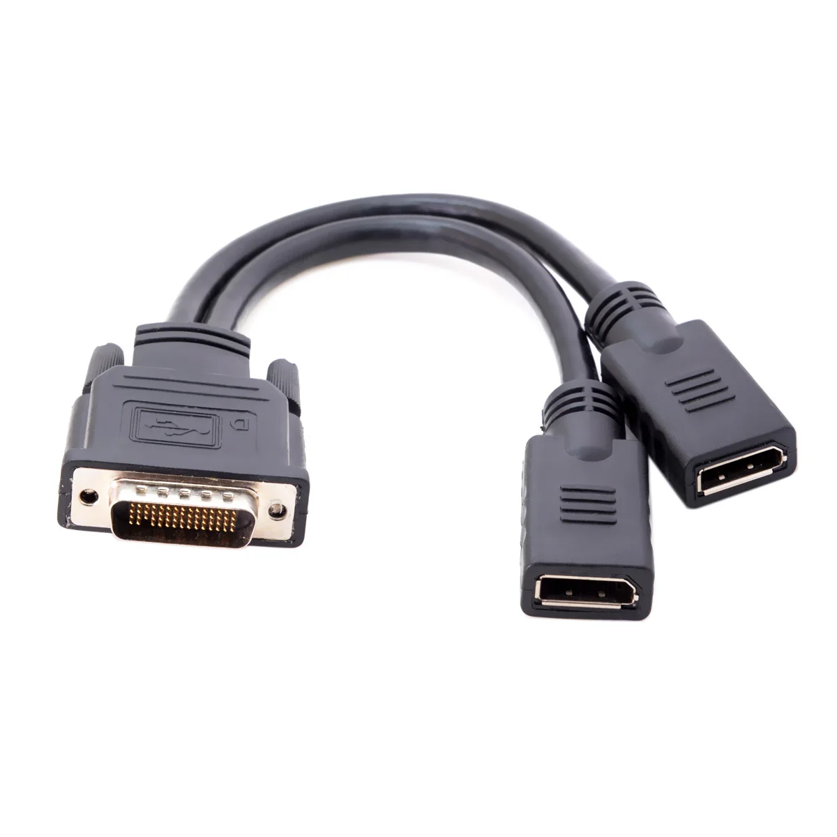 CYSM Chenyang Dual DP Displayport Female to DMS-59Pin Male Splitter Extension Cable for PC Graphics Card Black