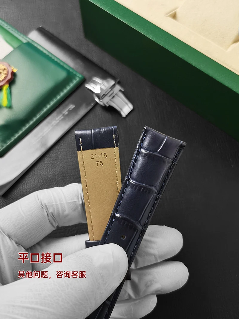 Fuyijia-男性用の手作りクロコダイルスキンの時計バンド,ピンバックル,本物のクロコダイルベルト,M-ONTBLANC,1858,オリジナルスタイル,20mm, 22mm