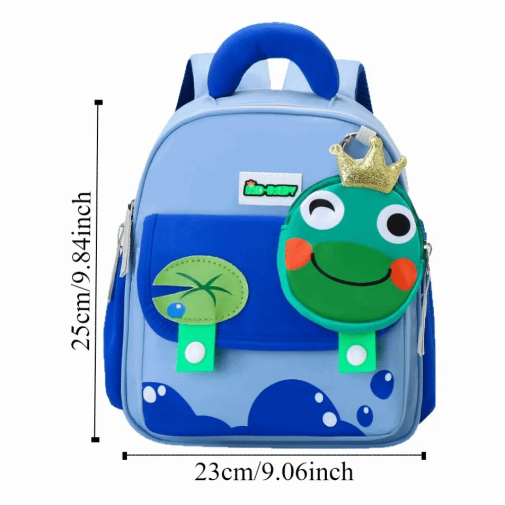 Animal Patterns Kindergarten School Bag Waterproof Adjustable Straps Cartoon Nursery Backpack Zipper Closure Large Capacity