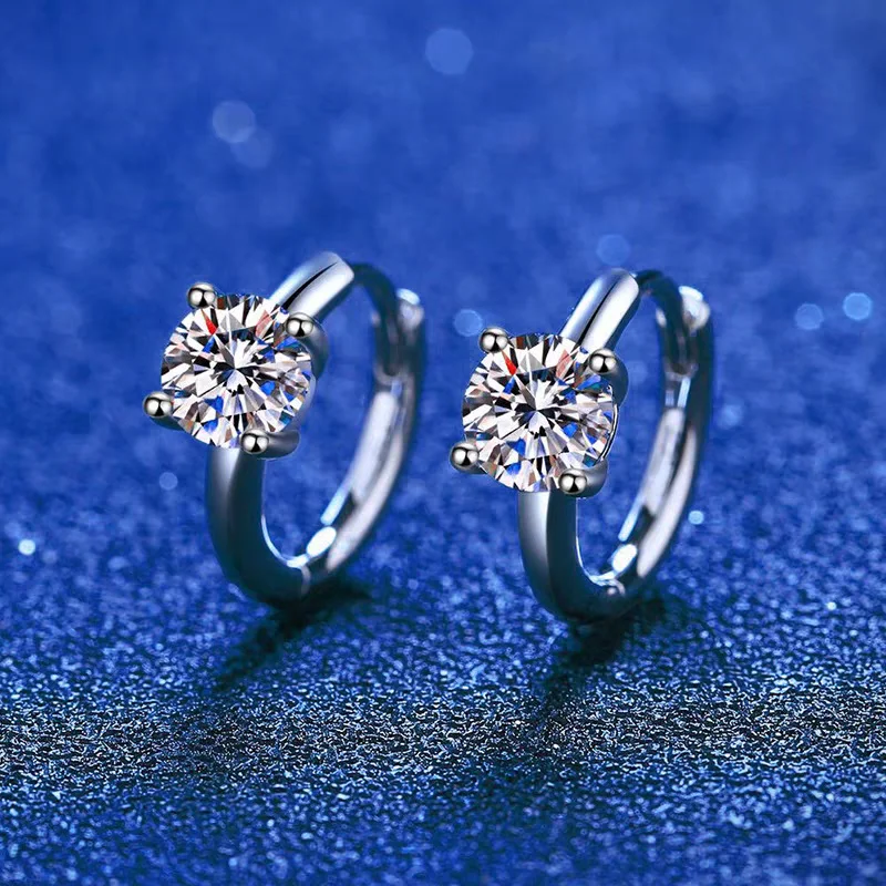 Funkelnde Vollmoissanit-Ohrringe, Labordiamant-Creolen, GRA-zertifiziert, für Herren und Damen, Hochzeit, Jahrestag, Verlobung, Party, Schmuck – Detail 10