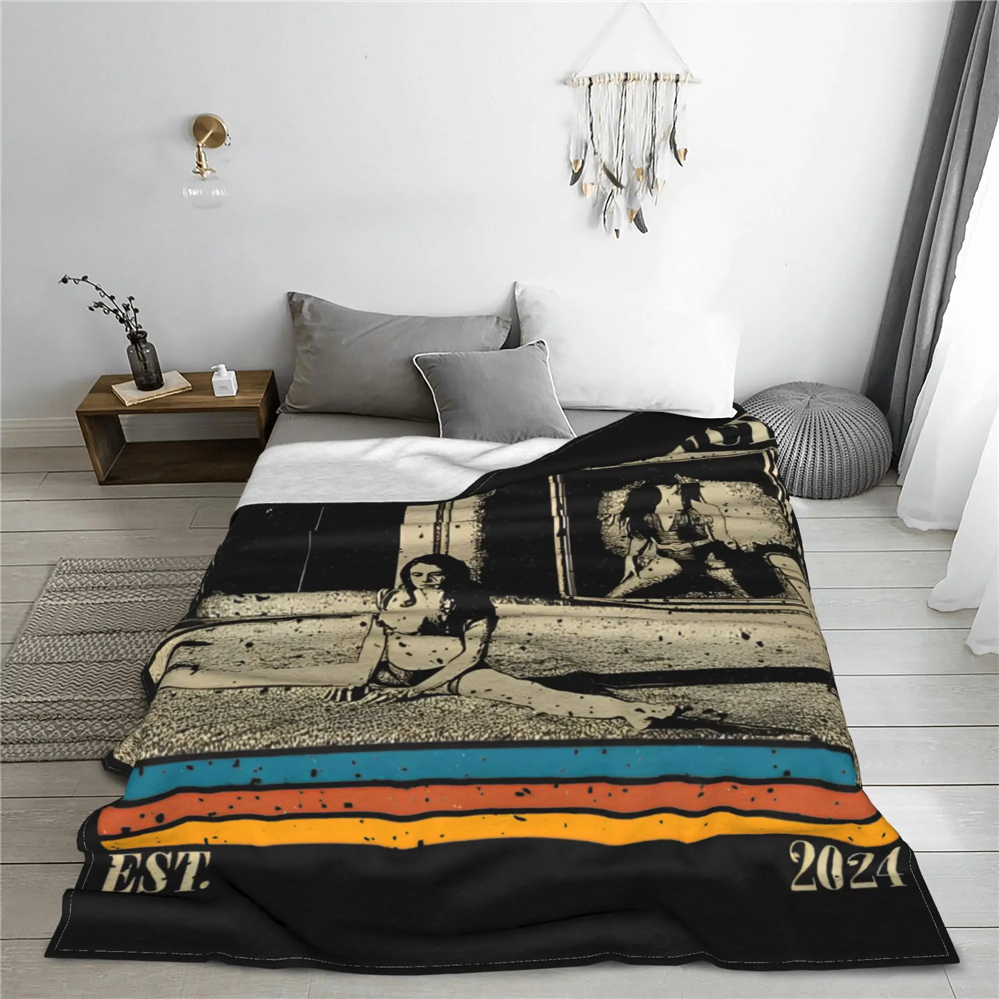 Retro The Substance Blanket Cover Velvet  Lightweight Thin Throw Blankets for Home Couch Bedspread