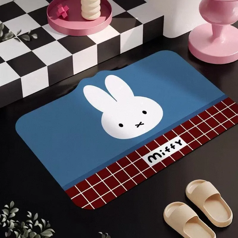 Cartoon Kawaii Bathroom Floor Mat Simple Balcony Absorb Water Quick Drying Foot Pads Anti-slip Wear-resistant Good Looks Miffy