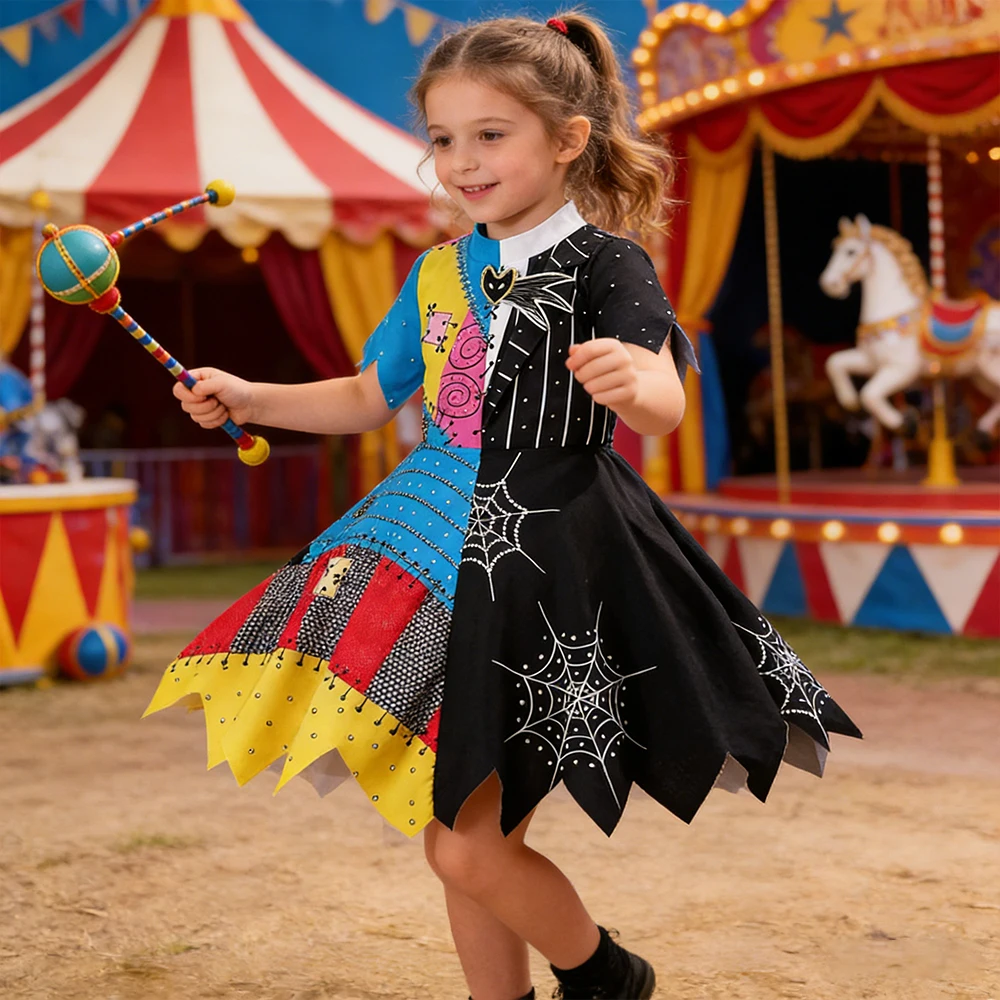 Albtraum Weihnachten Cosplay Halloween Kostüme Sally Rollenspiel Kleidung Kinder Unregelmäßige Prinzessin Kleid Mädchen Party Kleider