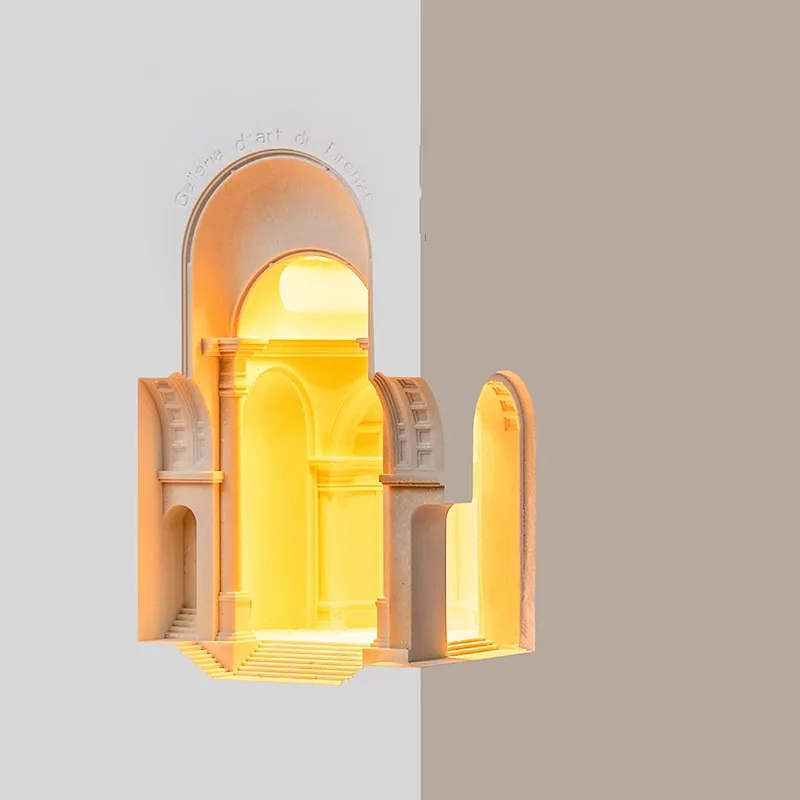 

Gypsum lamp embedded corner wall lamp aisle porch corridor decorative plaster wall lamp