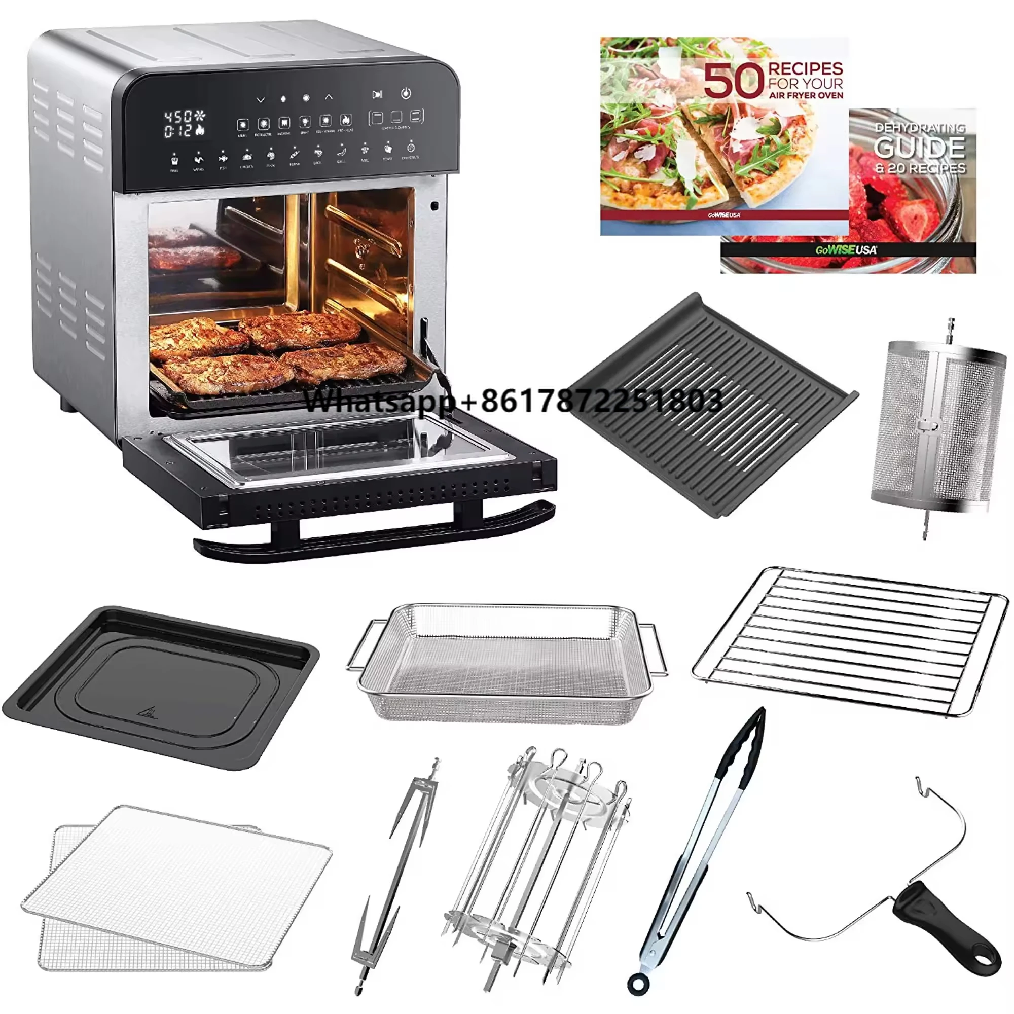 One Touch LED Control Panel 12 in 1 Oil-Free Air Fryer Oven