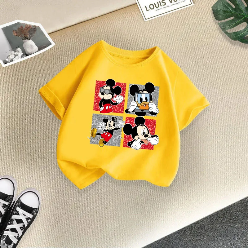 Cartoon Mickey Baby Boys T Shirt for Summer Infant Boy T-Shirts Short Sleeves Kids Clothes Toddler Cotton Tops