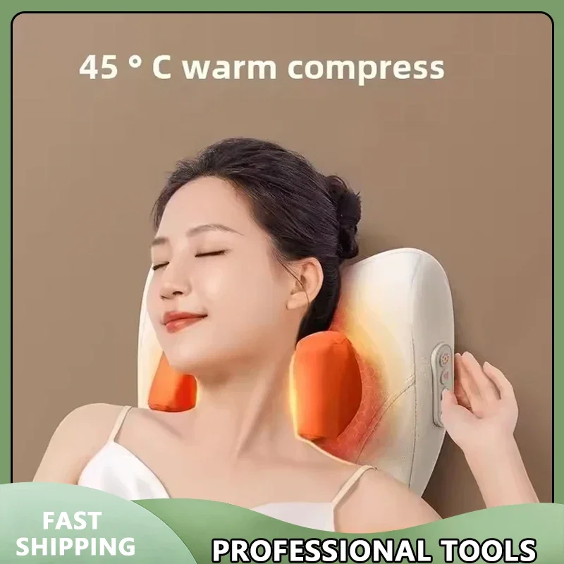 

Электрическая массажная подушка Trapezius, беспроводной портативный массажер с подогревом, шейная шея, нога, талия, шиацу, разминание, облегчение боли