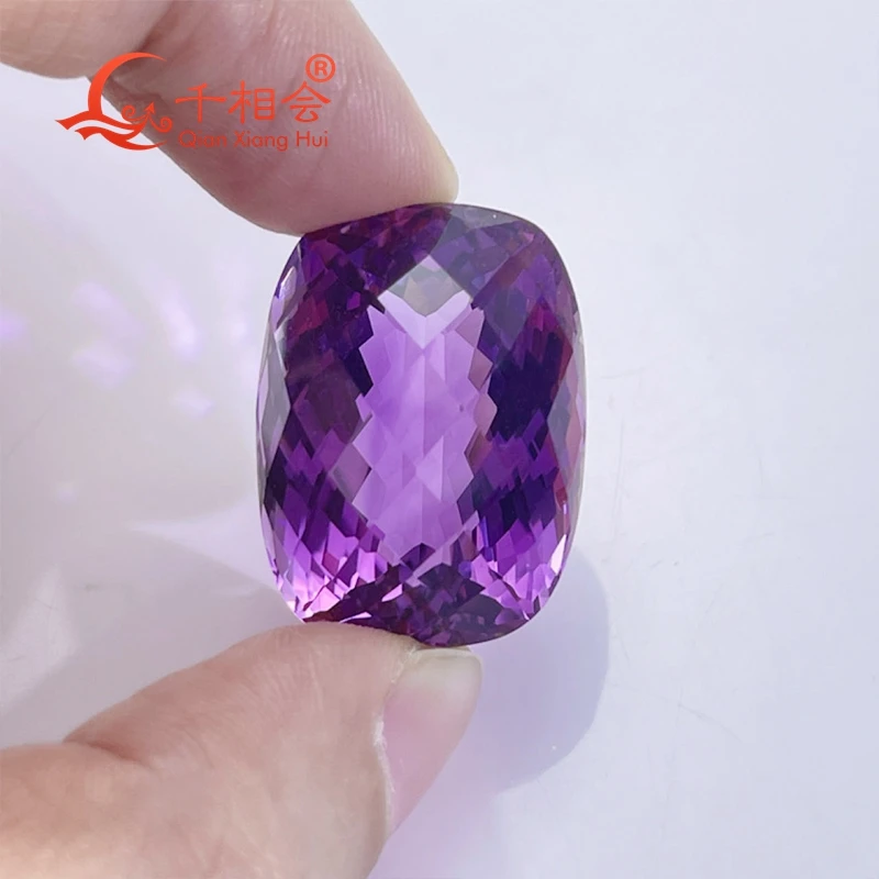 

35-58ct long cushion shape millennium cutting beautiful Natural Amethyst gemstone loose stone with GRC certificated