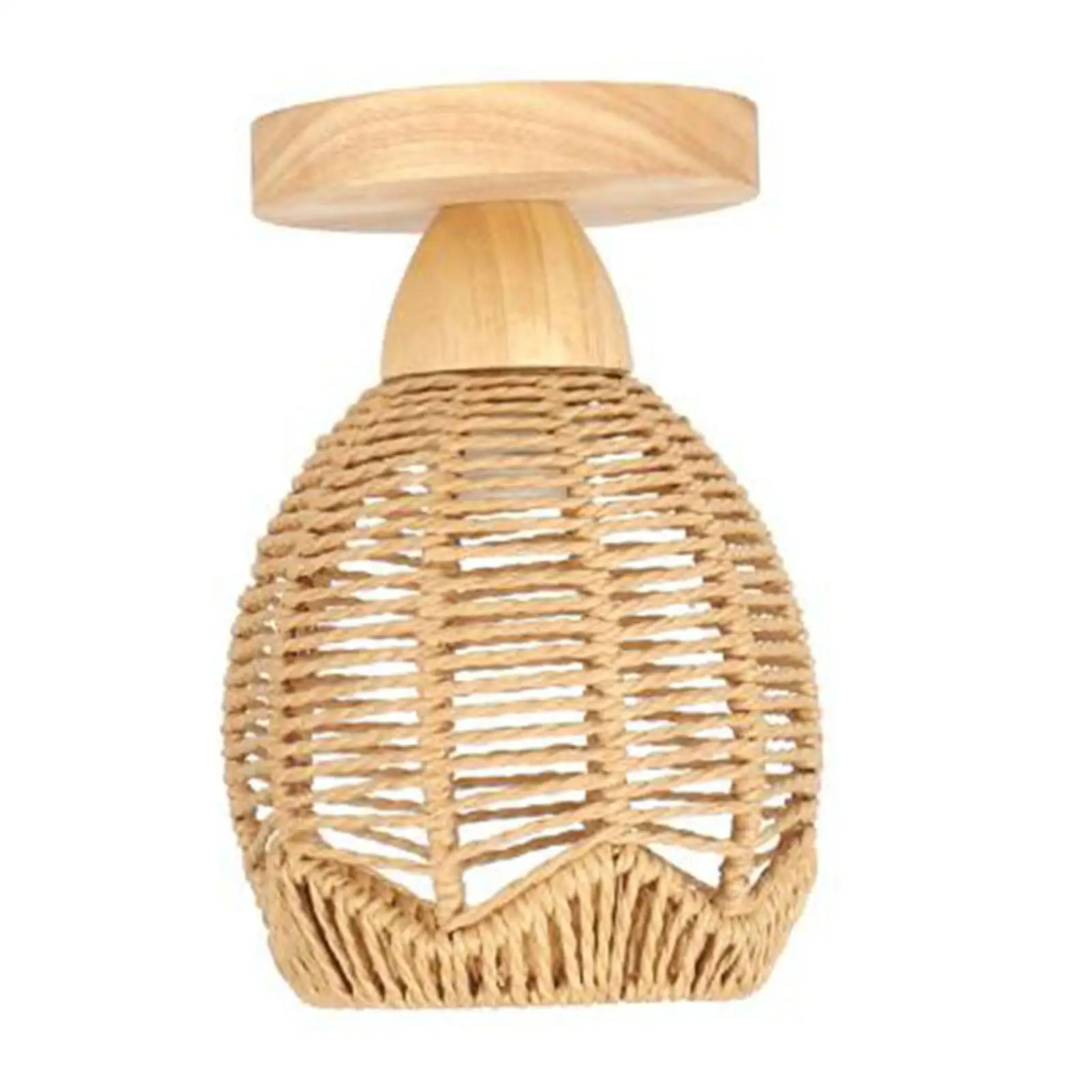 

Rattan Ceiling Light Shade E26 Boho Rustic Retro Style Hand Woven Lighting Fixture for Porch Chandelier Hallway Bedroom Bar