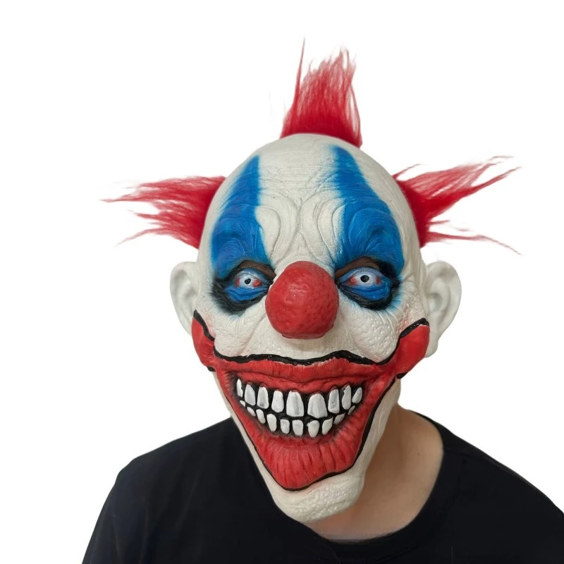 Halloween Scary Clown Latex Mask Full Face Horror Mask Creepy Costume Cosplay Party Prop for Adults