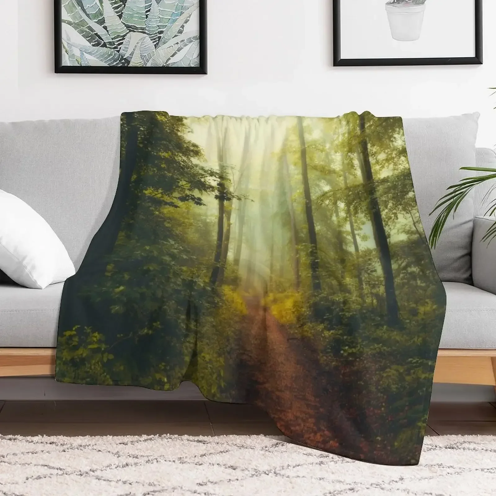 deeper and deeper - misty spring forest Throw Blanket Blankets For Bed wednesday Weighted Blankets