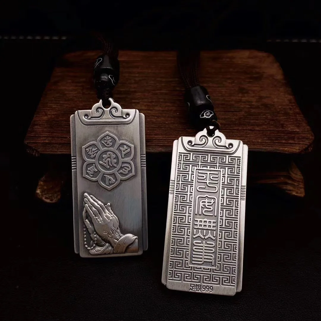 BOCAI S999 Sterling Silver Pendants for Women Men New Fashion Avalokitesvara Lotus SunWuKomg Buddha Amulet Jewelry