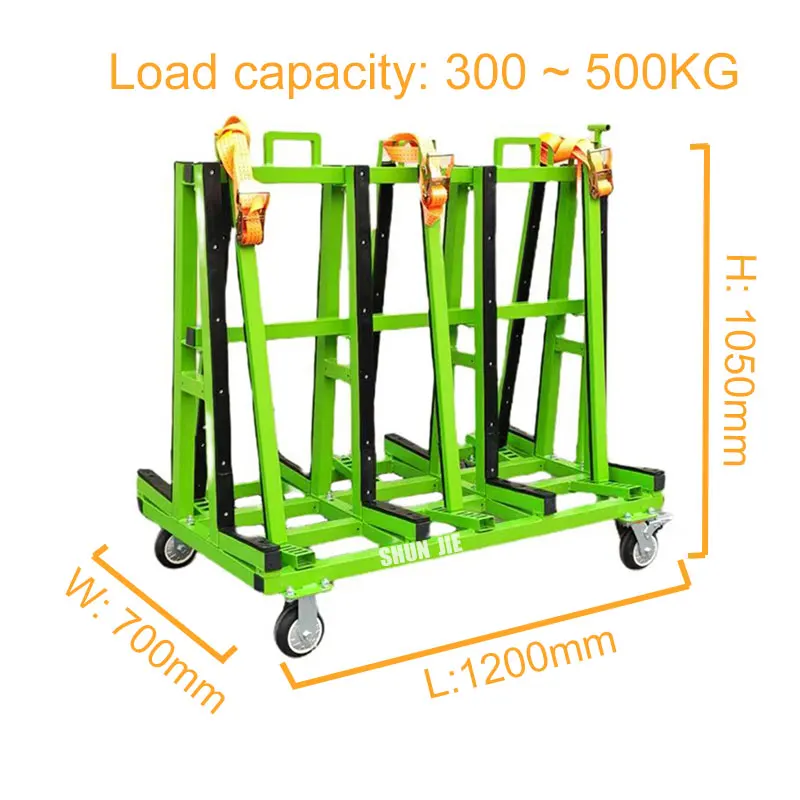 500 kg Tragfähigkeit, Glas, Granit, Marmorplatte, Transport-Umschlagwagen, kleine Größe, Glasregal mit Rahmen