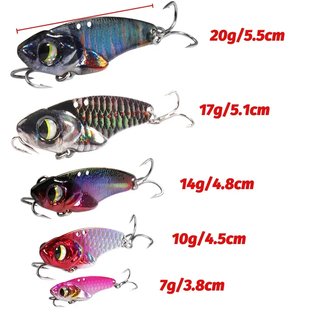 VIB Metal Jig Lure 7g 10 14g 17g 20g Spinner Spoon Blade Spinning Hook Fishing Tackle Fishhook Swimbait Pesca Spinnerbait Bait