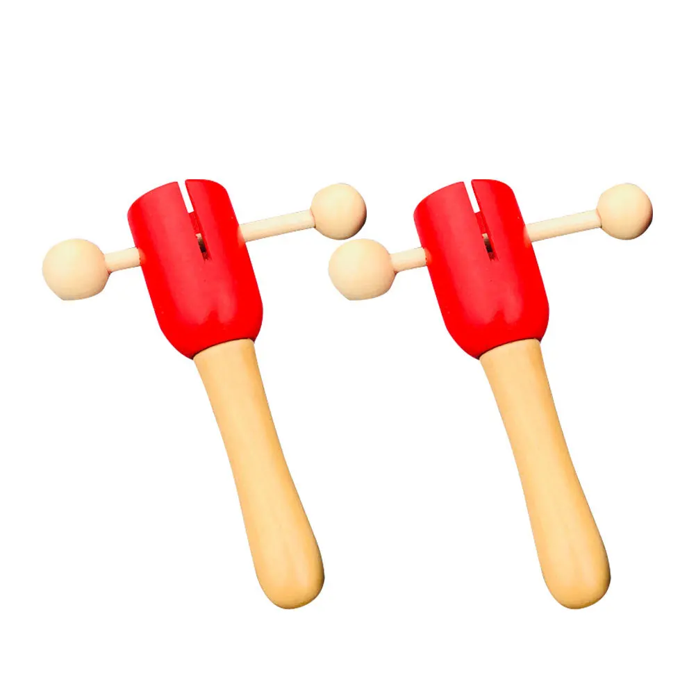 2 Stuks Houten Baby Tafelbel Rammelaar Vroeg Onderwijs Instrument Stimulerende Baby Gehoor Grijpen Coördinatie Tafelbel Speelbal