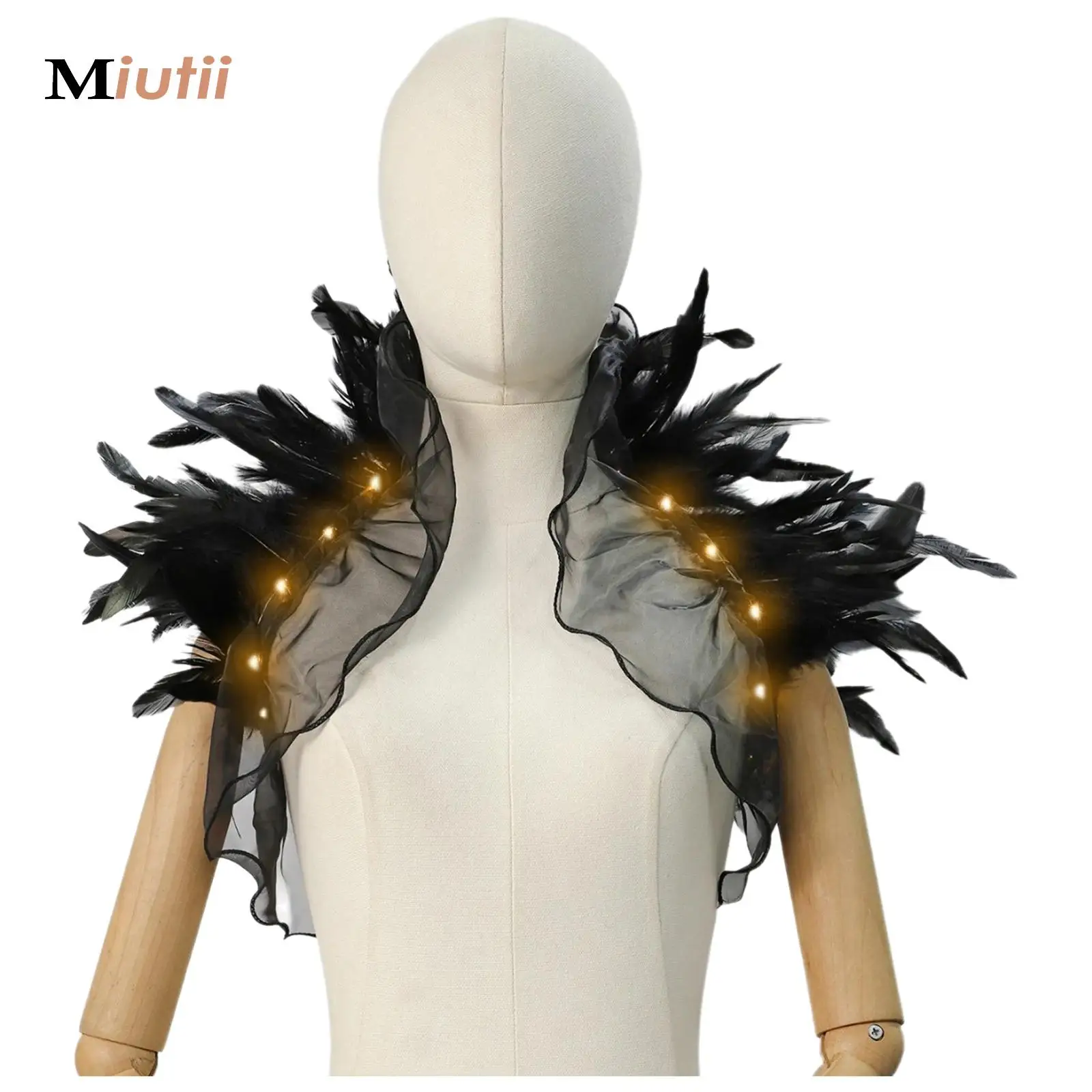 

Party Victorian Scarf Feather Cosplay Gothic Punk Halloween Masked Ball Carnival Feather Punk Carnival Party Apparel Accessories