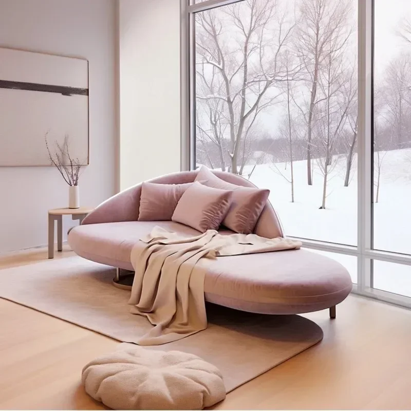 Concubine chair Fabric recliner American light luxury flannel beauty couch Modern Internet celebrity bedside stool sofa
