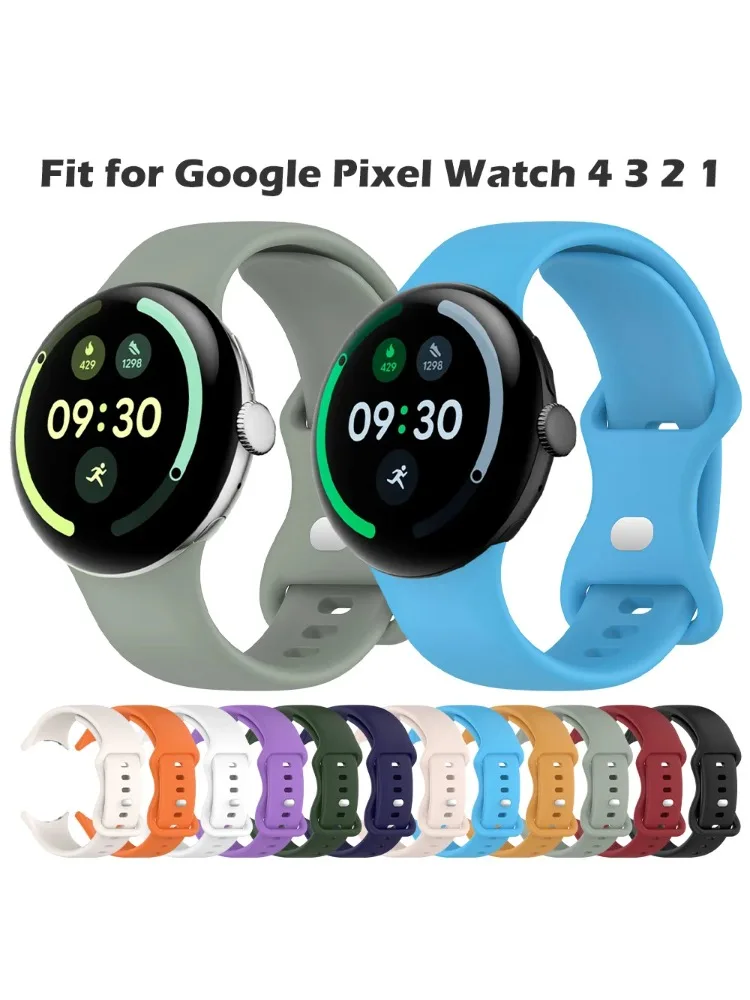 Geeignet für Google Pixel Watch 4 41mm/45mm Weiches Silikon-Sportarmband Passend für Google Pixel Watch 3 2 1 41MM 45MM