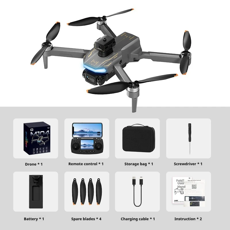 Mini Folding Aerial Drone with Dual 4K Camera and Screen RC Brushless Motor Quadcopter 360 Laser Obstacle Avoidance