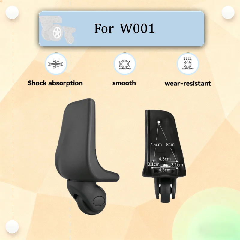 For W001 Wear-Resistant Luggage Replacement Wheels 360° Silent Swivel Casters Universal Fit for Suitcase Repair Parts
