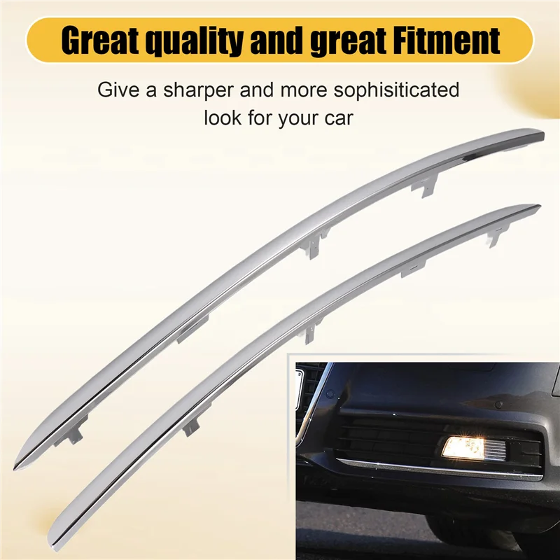 

L10A For A6 C6 2008 - 2011 Car Front Bumper Face Bar Trim Chrome PAIR (Left + Right) 4F0853065A 4F0853066A