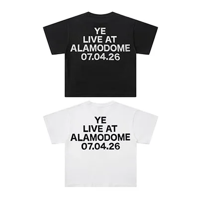 26SS Kanye West Short Sleeve High Street Style Five-Pointed Star Mask Oversized Top Men Women Summer Trendy Casual Top T-Shirt