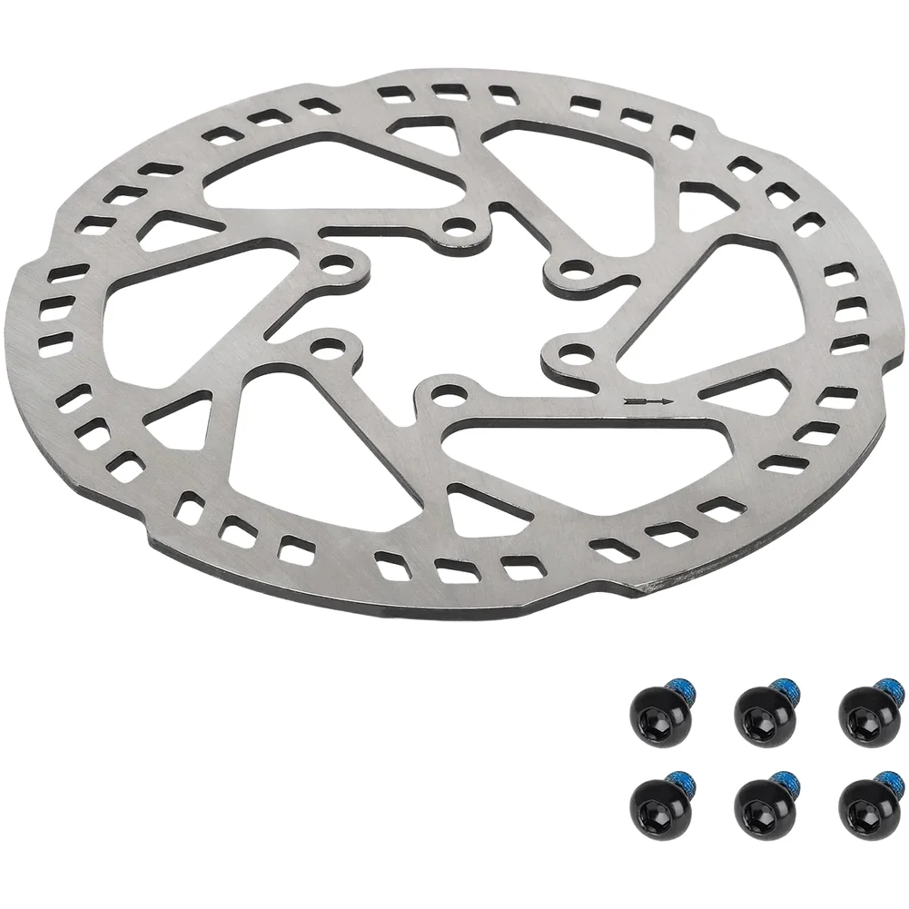 1 Satz 140 mm 6-Loch-Scheibenbremsrotor für Kukirin G3 Elektroroller mit Befestigungsschrauben, silberne Aluminiumlegierung