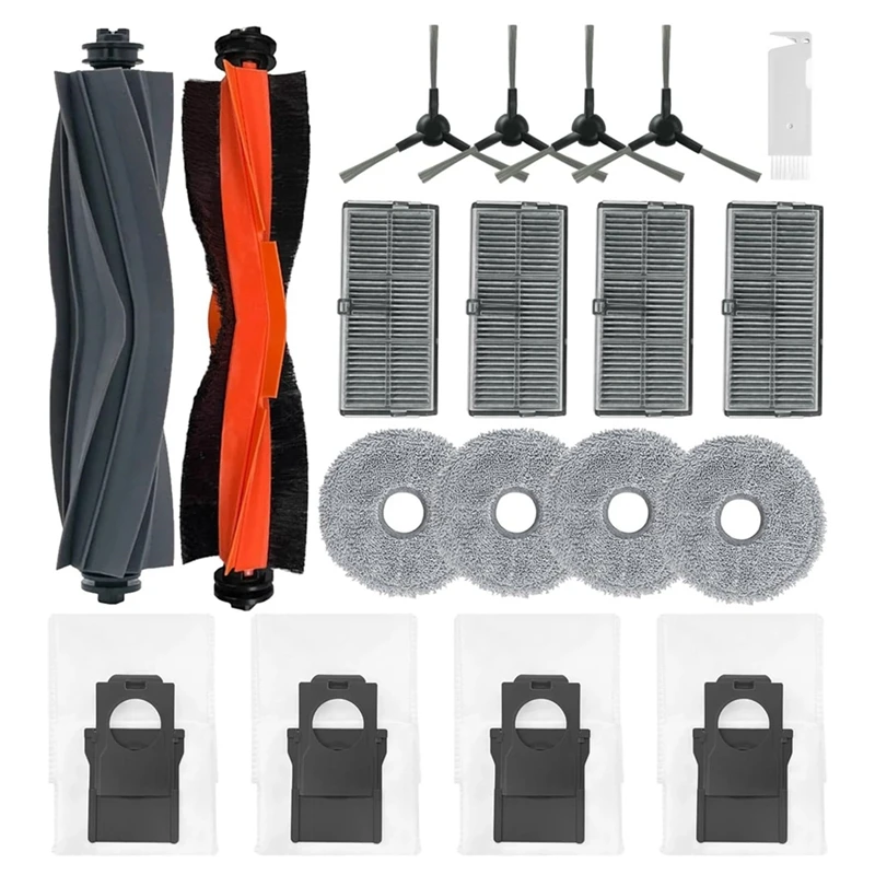 Complete Vacuum Accessory Kit For Dreame L30 Ultra, X30 Series: Includes Main Side Brush, Hepa Filter, Dust Bag, Mop Cloth